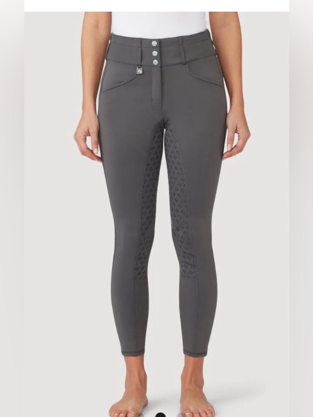 Romfh Dark Gray Silicone Full Seat Breeches Equestrian Riding Pants - Picture 2 of 8